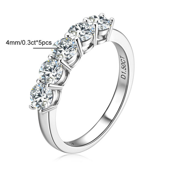 Houtros 3mm Moissanite Rings for Women S Sier 7 Stone Engagement Wedding Sparkling Diamond Ring Fine Jewelry Gift