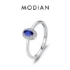 b95c67dce73e086e MODIAN Real 925 Sterling Silver Classic Elegant Oval Rainbow Colorful Zirconia Ring For Women Wedding Engagement Fine Jewelry