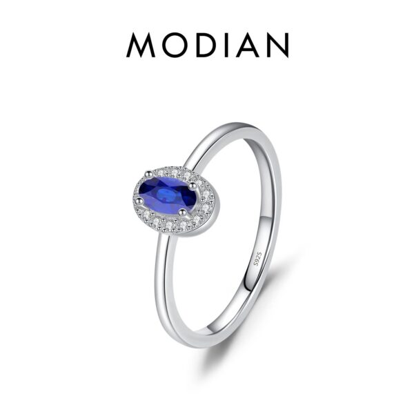 b95c67dce73e086e MODIAN Real 925 Sterling Silver Classic Elegant Oval Rainbow Colorful Zirconia Ring For Women Wedding Engagement Fine Jewelry