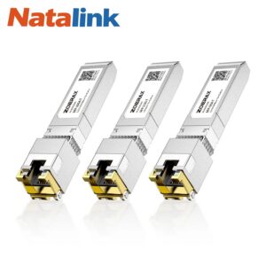 b9684f3061f5fe7d Natalink 10G/2.5/1.25G GBASE-T SFP+ to RJ45 CAT.6a Transceiver Module Auto-Negotiation Ethernet Module SFP+ Copper Cable Adapter