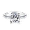 Tezzc 1ct 2ct Princess Cut Moissanite Lab Ring For Women Sterg Sier Pass Dia Test Bands Party Wedding Rings