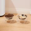 b96cd4271055a04e Yangbaga Raised Cat Food & Water Bowl, 4.96 in High Cat Food Bowl for Indoor Cats, Reduce Neck Burden & Easy to Clean