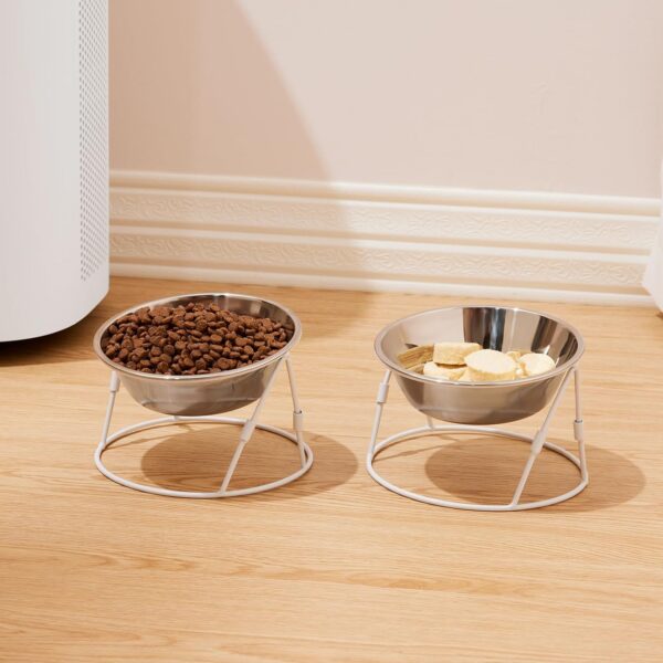 b96cd4271055a04e Yangbaga Raised Cat Food & Water Bowl, 4.96 in High Cat Food Bowl for Indoor Cats, Reduce Neck Burden & Easy to Clean