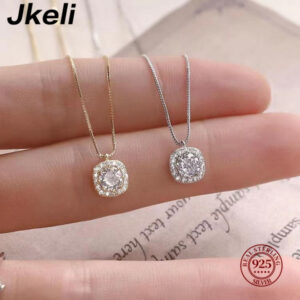 b9762b3d91fe3662 Jkeli NEW 100% Sterling Sier Winter Collection Sparkling Love Necklace Fit DIY Women Fashion Original Jewelry Gift