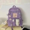 b9785d93ffaf2ffa Popular Pink Purple Color Girls High School Student Backpack Bags