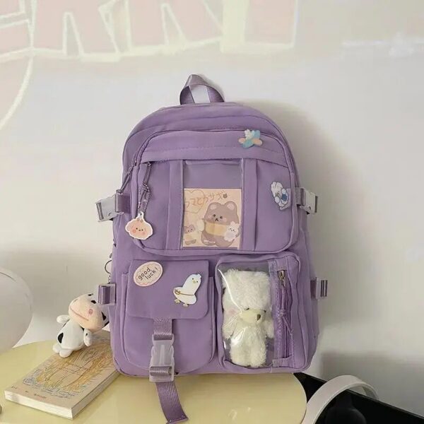 b9785d93ffaf2ffa Popular Pink Purple Color Girls High School Student Backpack Bags