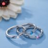 b98180311ef11459 GIGEWE Moissanite 0.3ct 4mm Round Cut Nova Blue/Pink White Titanium Steel Ring Diamond Test Passed Fashion Claw Setting Gift