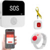 Wireless WiFi Caregiver Pager Call Button Emergency SOS Medical Alert System for Seniors Patients Elderly At Home