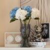 b987be5faf1486e1 3PCS 22 inch Realistic Artificial Hydrangea Large Real Touch Flowers Artificial Flowers Dry Flowers Outdoor Wedding Christmas Office Family Party Living Room Table Decoration (Blue)