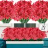 b98f6b514211aeb0 24 Bundles Artificial Flowers for Outdoor,No Fade Fake Plastic Flowers Faux Plants for Decoration Hanging Planters Indoor Outside Garden Porch Window Box Home Wedding Farmhouse