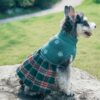 b9924d7b6e95dba7 White Embroidery Snowflake Ugly Vintage Knit Reindeer Holiday Festive Christmas Dog Sweater Dress for Puppy,X-Small (XS) Size Back Length 9"