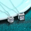 EWYA Real S Sterling Sier 1ct Moissanite Pendant Necklace for Women Party Fine Jewelry Diamond Neck Chain Necklaces Gift