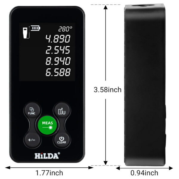 b9a190c191cef87a HILDA 50M/100M Rangefinder Red/Green Light Distance Digital Tape Rechargeable and Measurable Angle Laser Measure