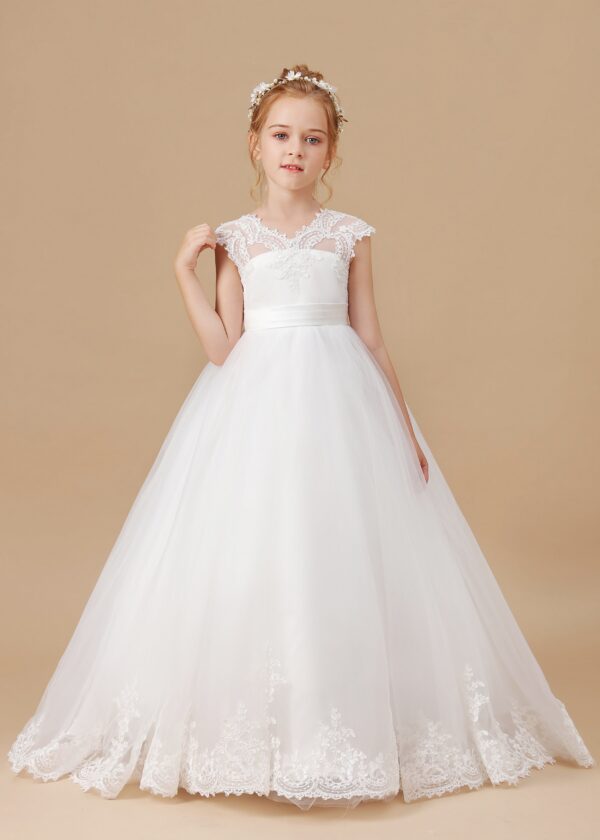 Kids' Princess Flower Girl Dress Wedding Ceremony First Communion Banquet Prom Night Celebration Event Ball Evening-Gown Party