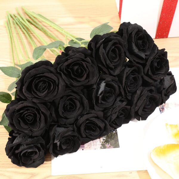 15Pcs Artificial Roses Velet Real Touch Single Stem Fake Roses Silk Realistic Bouquet Flowers Arrangements Home Office Garden Grave Party Wedding Decoration(Light Pink-15p, Blossom Roses)