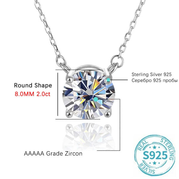 b9edcebbdc1b166f ALIZERO 3.0ct VVS1 D Color Moissanite Necklace For Women Fine Jewelry with GRA 925 Sterling Sliver Chain Plated 18k White Gold