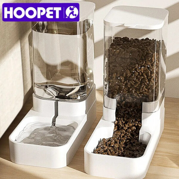 b9f075a111f506d6 HOOPET Dog Feeder Cat Automatic Feeding Water Bowl Transparent Pet Food Storage Dispenser Container Puppy Kitten Accessories