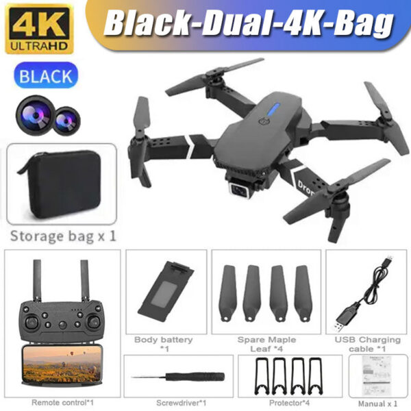New E88Pro Drone 4K Professinal With 1080P Wide Angle Dual HD Camera Foldable RC Helicopter WIFI FPV Height Hold Apron Sell