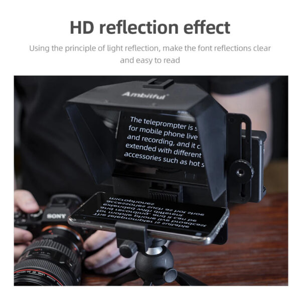 b9f1e94e72a56903 Ambitful Phone and DSLR Recording Mini Teleprompter Portable Inscriber Mobile Teleprompter Artifact Video With Remote Control
