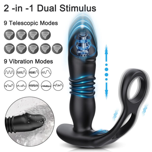 b9f746b4561e9446 Male Thrusting Prostate Massager Bluetooth APP Vibrator Men Gay Anal Wireless Remote Butt Plug Sex Toy for Couples