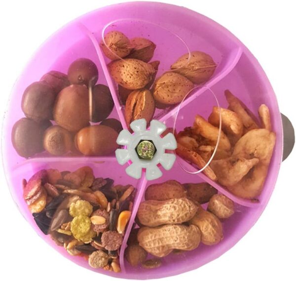 Bird Creative Foraging System Wheel Seed Food Ball Rotate Training Toy for Small and Medium Parrots Parakeet Cockatiel Conure (Blue)