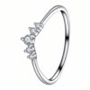 ba06f78a51a865e1 New 100% S Sterling Sier European and American Fashion Crown Diamond Versatile Forest Style Women's Zircon Ring