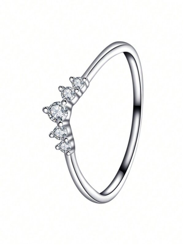 ba06f78a51a865e1 New 100% S Sterling Sier European and American Fashion Crown Diamond Versatile Forest Style Women's Zircon Ring