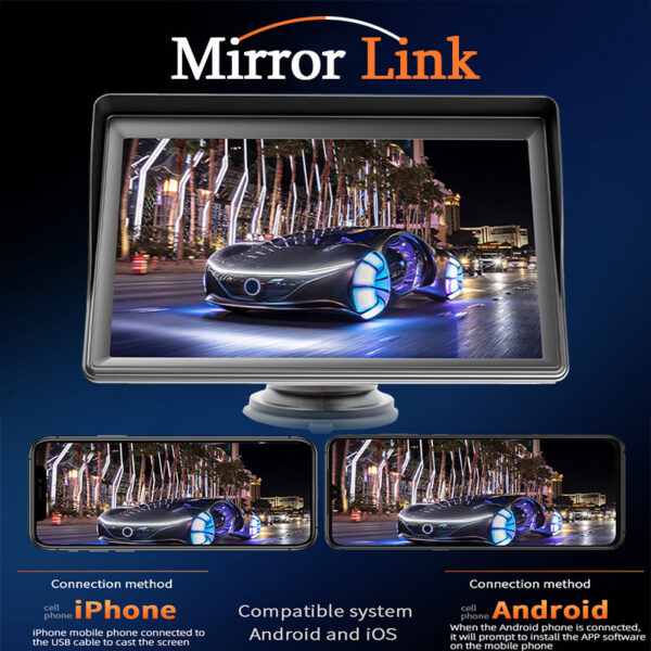 ba2c420b0d2729e7 Hippcron CarPlay Android Auto Car Radio Multimedia Video Player 7inch Portable Touch Screen With USB AUX For Rear View Camera