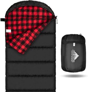 ba2fbf4071d0b85e Mcota Cotton Flannel Sleeping Bag for Adults, 100% Cotton Lining Sleeping Bag for Camping, Hiking, Backpacking Travel, Lightweight & Portable,3-4 Season Warm Weather Use