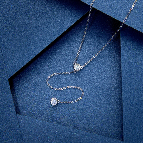 ba34e3e969bd5d92 IOGOU Real Moissanite Diamond Necklace For Women Tassel Pendant Top Quality Sterling Sier Wedding Bridal Sexy Girl Jewelry