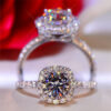 ba3b7b2eac1e94d7 100% Moissanite 1CT 2CT 3CT Brilliant Diamond Halo Engagement Rings For Women Girls Promise Gift Sterling Sier Jewelry