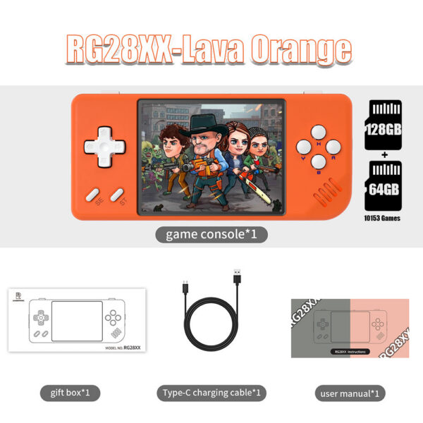 ANBERNIC RG28XX Retro Handheld Game Console 2.83-inch IPS Screen ux OS Built-in 3100mAH Battery 64G TF Card 5516 Games