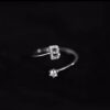 Fashion Sterling Sier 26 Letter Sparkling Diamond Zircon Open Index Finger Your Name Ring Birthday Party Jewelry