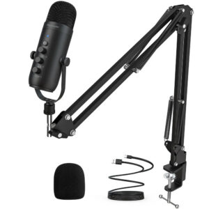 ba5a25d28f290747 Professional USB Streaming Podcast PC Microphone Studio Cardioid Condenser Mic Kit with Boom Arm For Recording Twitch YouTube