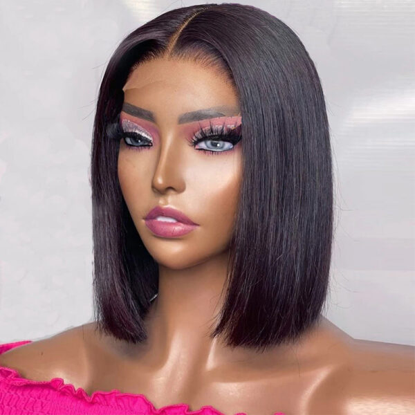 ba5a619b82647a31 Highlight Straight Lace Front Wig Brazilian Short Bob Human Hair Wigs On Sale Clearance