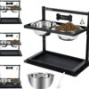 SHAINFUN Elevated Dog Bowls for Medium Dogs and Cats - Raised Cat or Dog Bowl Stand with Adjustable Height and Two Stainless Steel Food Bowls - Ideal for Medium and Small Dogs and Cats.