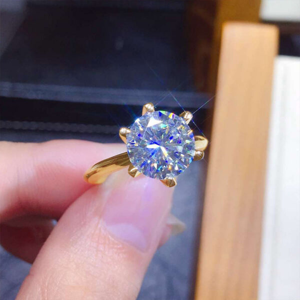 3ct Diamond Solitaire Woman Sier Yellow Gold Moissanite Engagement Wedding 2ct moissanite Ring with Certificate
