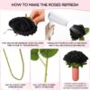 bacd1598fa9187db 50 Pcs Artificial Rose Flower Realistic Silk Roses with Stem Bouquet of Flowers Plastic Flowers Real Looking Fake Roses for Home Wedding Centerpieces Party Decorations (Black)