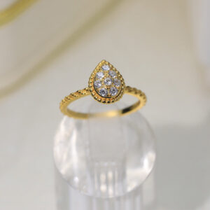 2024 Pure Sterling Sier Jewelry Women Single Water Drop Ring Diamond Wedding Engagement High Quality Fine Design