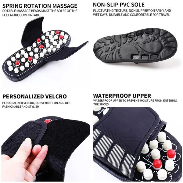 bad1c8203cdb2d53 Acupoint Massage Slippers Therapy Massager Shoes For Feet Unisex Home Flip Flop Health Care Medical Rotating Foot Massager Shoes
