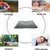 2 Pack Gray Ultralight Inflatable Pillow Small Squared Flocked Fabric Air Pillow for Hiking, Camping, Traveling, Napping, Desk Rest, Neck & Lumbar Support