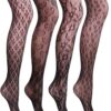 VERO MONTE Women Patterned Fishnet Tights Black Fishnets Net Stockings Pantyhose