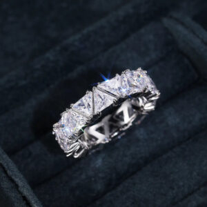 bb34e64d72cf6e51 Eternity Triangle Ring Sterling Sier Engagement Wedding Band Rings for Women Bridal Diamond Promise Party Jewelry Gift