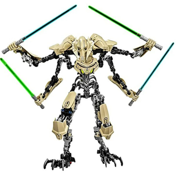 32cm Ksz714 Star Toy Anime General Robot Grievous With Lightsaber Hilt Combat Weapon Model Building Blocks Action Figure Gifts