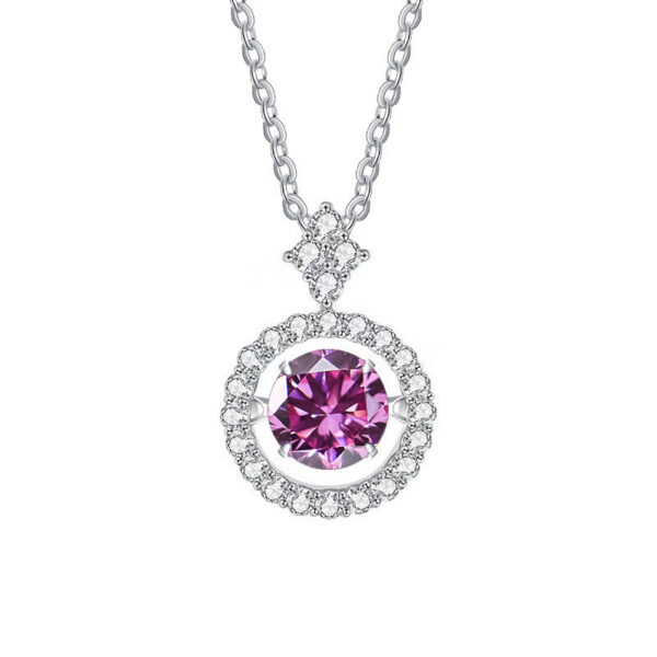 BIJOX STORY 1 CT Moissanite Pendant For Women Simulated Diamond Necklace S Sterling Sier Jewelry Girl Valentine's Day Gift