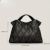 bb426e1106c49318 Trendy Puffer Quilted Tote Bag, Rhombus Nylon Shoulder Bag, Soft Padded Handbag For Women