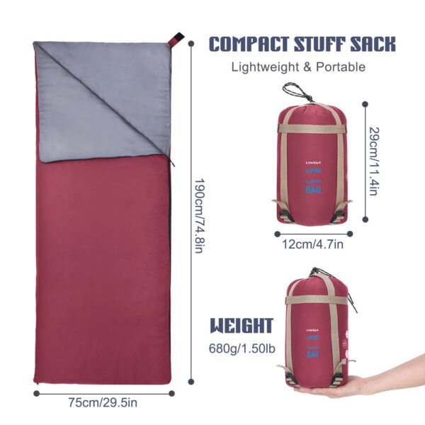 LIXADA Outdoor Envelope 190*75cm Camping Hiking Fleabag 680g Ultra-light Portable Sleeping Travel Bag
