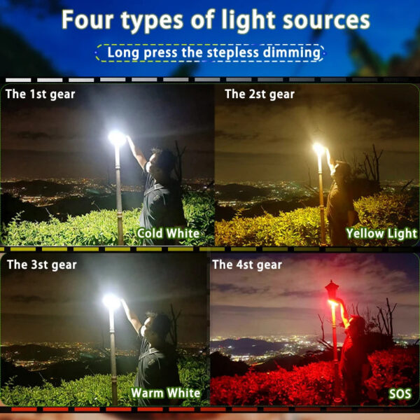 bb6e90fa518e2d39 MOSLIGHTING Solar Chargin Tent Strong Light with Magnet Zoom Portable Torch Camping lantern Work Maintenance Lighting 80W LED