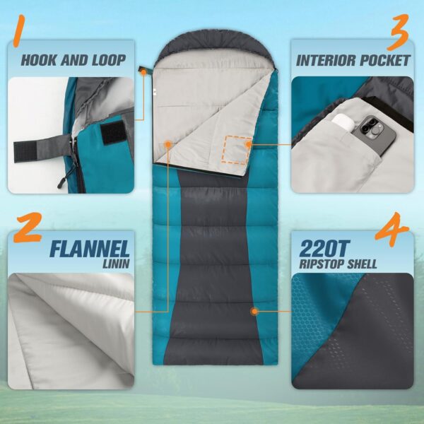 bb79b4a6434afd9a Forceatt Schlafsack Winter, -5°-20 Grad Schlafsack Outdoor für 3-4 Jahreszeiten, Leichtgewichtig und Wasserdicht Warm Schlafsack Camping für Erwachsene Geeignet für Rucksackreisen, Wandern und Reisen.