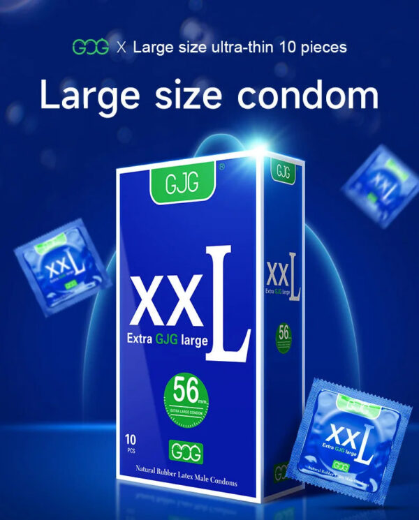 10pcs/Box Extra Large Ultra Thin Lubricated Condom 56MM Smooth Latex Penis Condoms for Male Adult Sex Dick Cock Sleeve for Homme